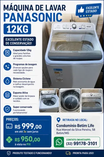 Lavadora Panasonic 12kg