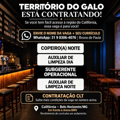 Território do galo está contratando!
