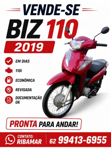 Honda Biz 110i 2019 - Revisada, Documentação em Dia