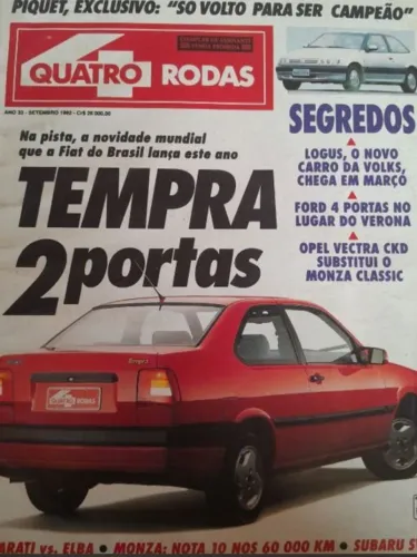 revista quatro rodas 1992 tempra 2 portas
