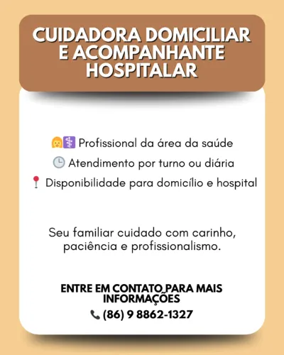 Cuidadora Domiciliar e Acompanhante Hospitalar