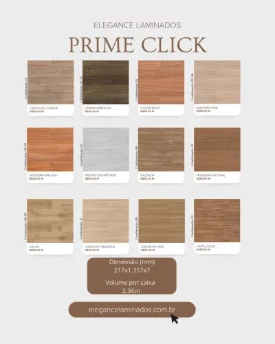 Piso laminado Eucafloor Prime e Prime Click