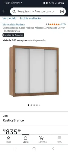 Guarda-roupa Madesa com 3 portas de correr, ideal para quartos de casal, design moderno