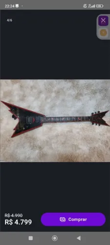 Guitarra fly v custom shop +cadê+Seymour Ducan+case ..top