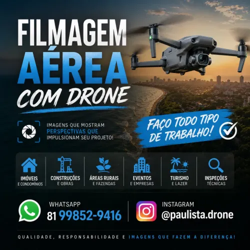 Filmagens e fotografias aéreas com drone profissional. CARUARU