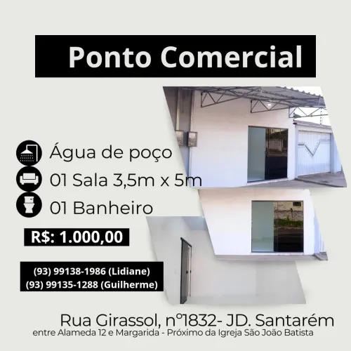 Aluga-se ponto comercial <br>Água de poço