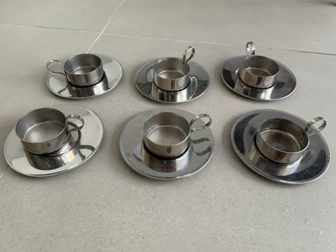 Conjunto Vintage pires e suporte para xícara de café