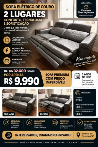 Sofá elétrico de couro
