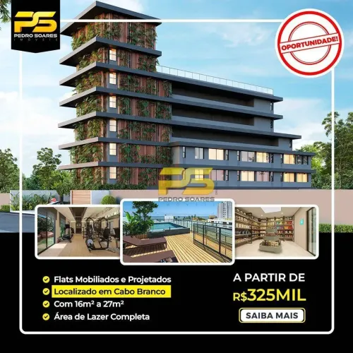 Lançamento Flats para venda em Cabo Branco A partir de R$325 mil