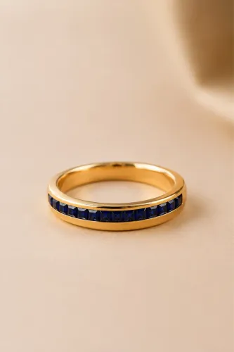 Anel Empty Blue em Ouro 18k 750