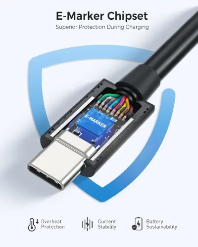 Cabo 20Gbps Celular Notebook PC Tablet USB-C Para USB-C 240W 8K 1,8m Cable Matters Lacrado