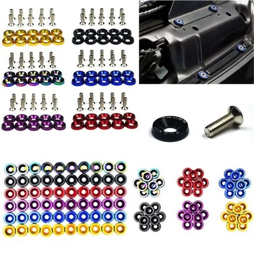 Kit 4 Parafusos e Arruelas Anodizadas Jdm Fender Washers