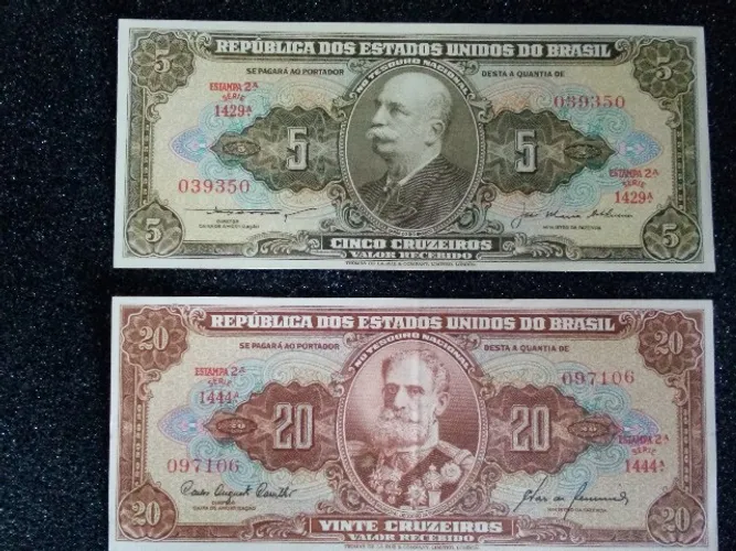 Cédulas Antigas - 5 e 20 Cruzeiros
