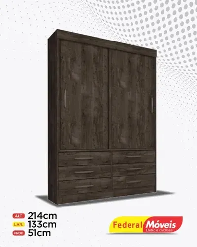 Guarda Roupa 2 Portas 6 Gaveatas Direto da Fabrica Fazemos Entrega