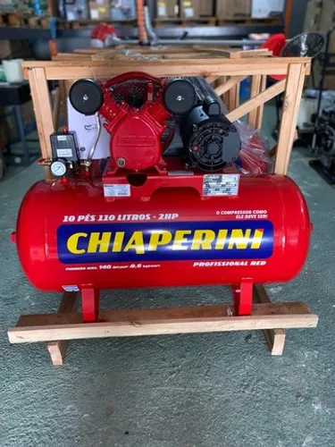 Compressor Profissional 110 litros 2hp 140 Libras - Chiaperini (Loja)