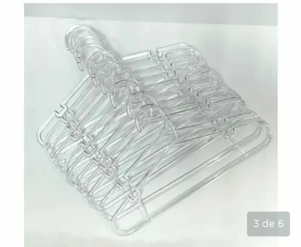 Kit Cabide Infantil Acrílico Transparente 50 unidades