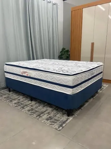 Cama box casal com colchão de molas blue PAROPAS - ENTREGA HOJE !!!