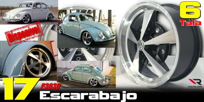 Roda aro 17 Vw Fusca Escarabajo preta com diamantado 5x205 novas