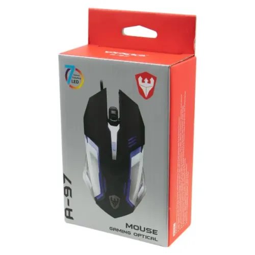 Mouse Gamer Com fio Satellite A-97 Led Light / 1600 DPI - Preto
