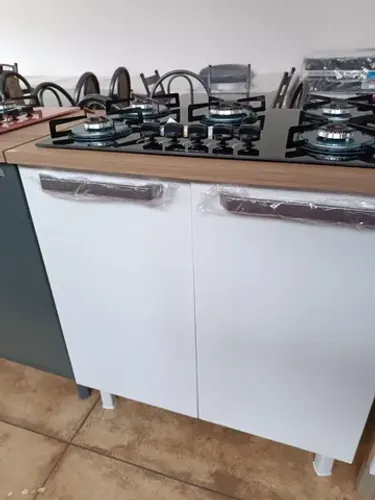 BALCÃO DE AÇO COM COOKTOP 5 BOCAS 