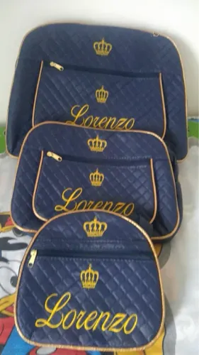 Kit com 3 tamanhos de Bolsa forrada 