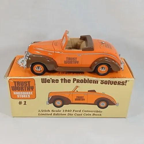 Lindo 1940 Ford Convertible na escala 1/25 fabricado pela Liberty Spec-Cast na caixa