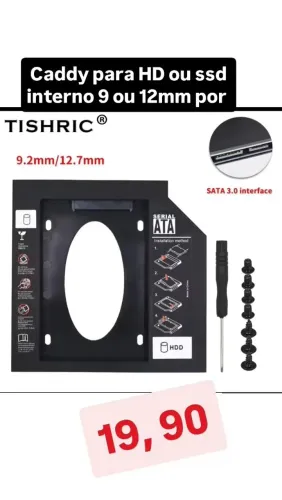 Adaptador universal gaveta para cd/dvd de notebook por 19