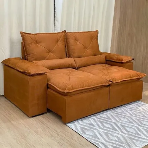 Sofá Retrátil e Reclinável Grécia 2,00 m Terracota tt77m
