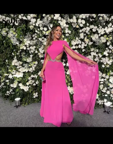 SUPER PROMO- Vestido luxo rosa fuscia- M NUNCA USADO