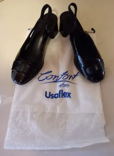 Sapato Feminino Usaflex Bio Care Preto Festa, n° 37