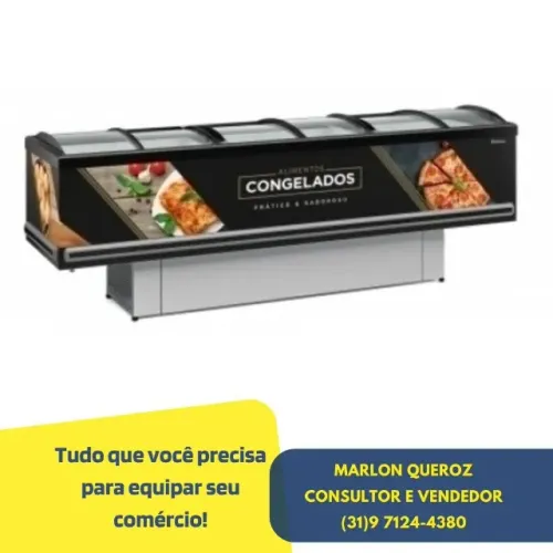 Ilha para Congelados Gelopar 2,9M Vidro Curvo