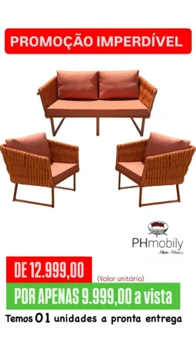 JOGO DE SOGA JURERE 2 LUGARES, ALUMÍNIO E TRICO NÁUTICO