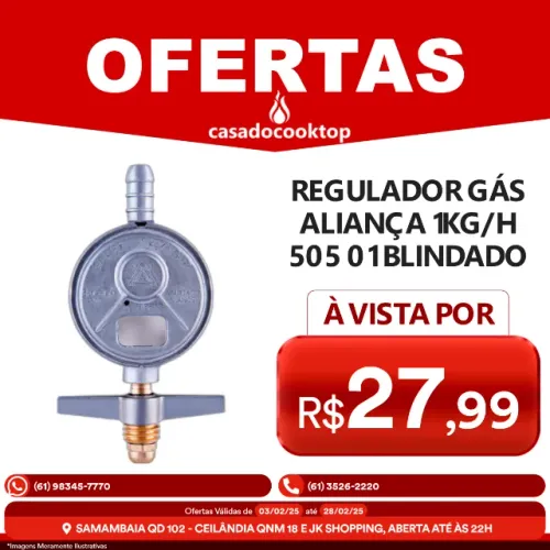 Regulador Gás Aliança 1kg/h 505 01 Blindado