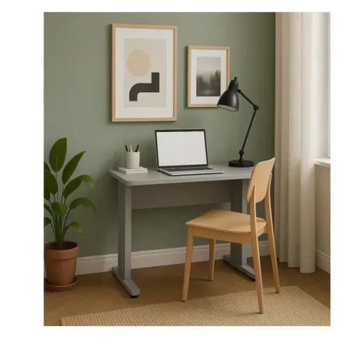 Mesa Escritório 0,80x0,60m JOB Cinza/Cinza Compacta Robusta Envio Rápido Preço Justo 43087