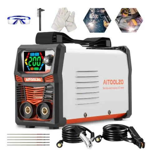 Máquina Solda Inversora Portatil Mma Tig 200a C/lcd Aitoolzo Laranja