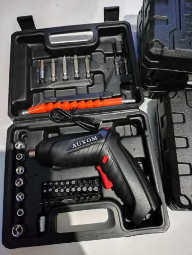 Parafusadeira Elétrica Sem Fio Auxom com Kit de Bits