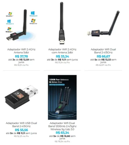 Adaptador Wifi USB Dual Band 5GHz