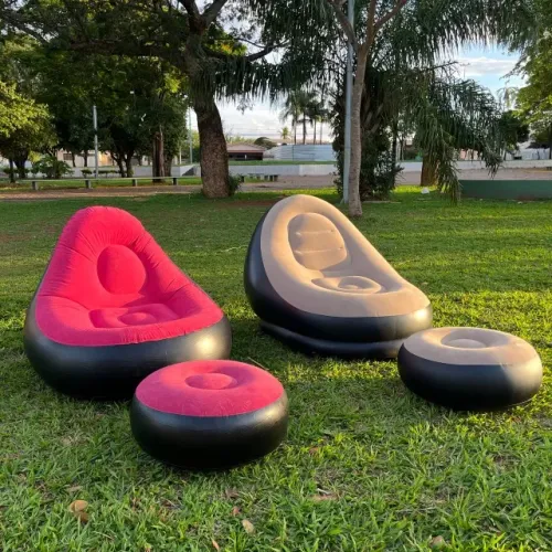 Puff gigante inflável Mega confortável - Marrom