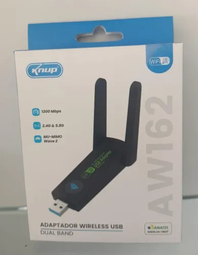 adaptador wireless usb 2,4g  5,8g 1300 mbps   novo 