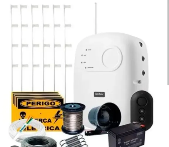 Cerca elétrica, concertina, motor de portão, câmera de segurança 
