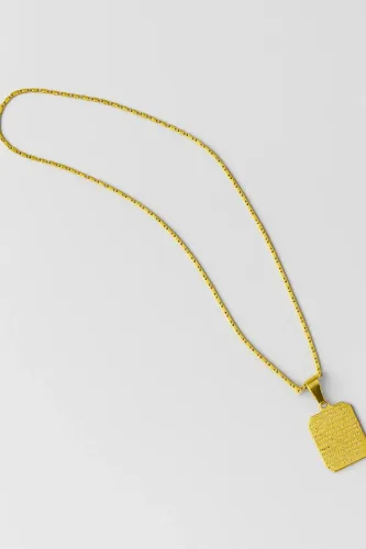 Corrente e Pingente Pai Nosso - Banhado a Ouro 
