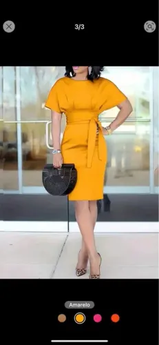 Vestido Amarelo - Tamanho P e m 