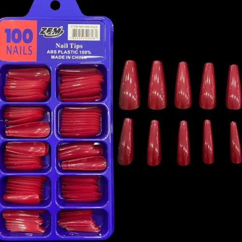Kit 300 Unhas Tips Postiça Bailarina Realista várias cores