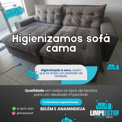 Higienização de Sofá Cama.