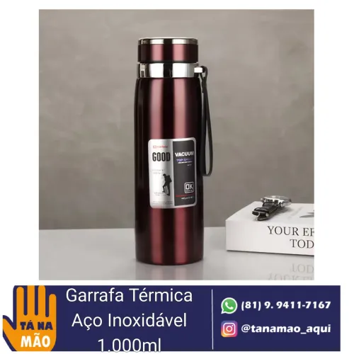 Garrafa térmica em Aço Inoxidável - 1000ml