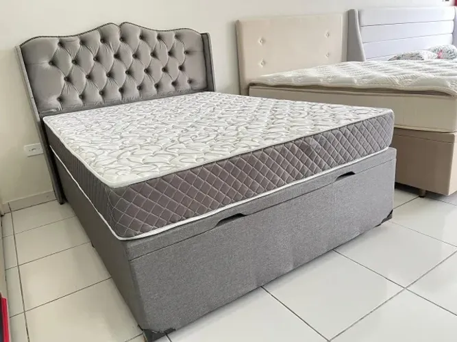 Cama Box Baú Casal Colchão Espuma D33 Dupla Face Marca Umaflex, Pronta Entrega!