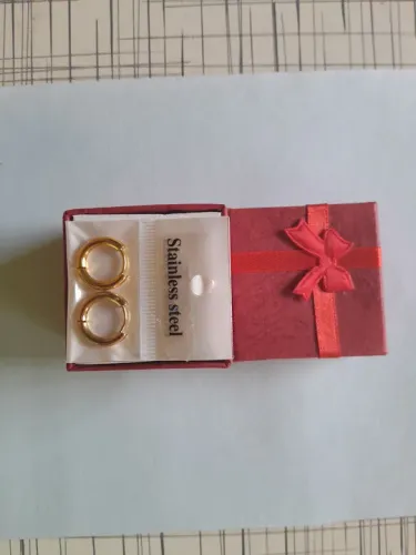 Brincos Argolas Dourados em Aço Inoxidável ouro 24k 