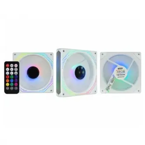 Kit Exaustores 3 Fans K-Mex ARGB AAUW, Controle Remoto, Sem Fita, Branco - AAUWK136ABVAB0X
