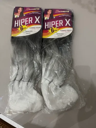 2 Jumbão Braid 6pçs - cor preto e branco