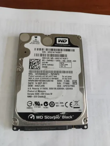 HD WD scorpio black 250gb 2.5mm